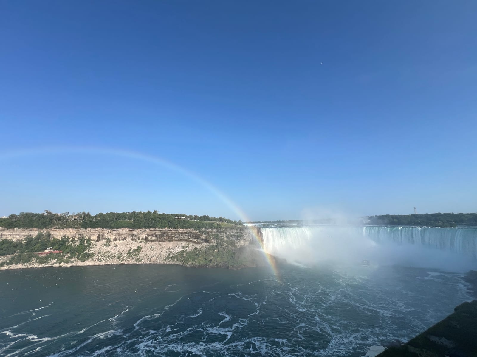 Niagara Falls Canada panoramic view with rainbow